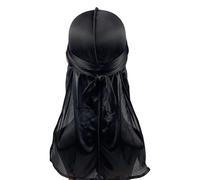 Chapeau de pirate à longue queue pour homme - Confortable - Séchage rapide - Pour tresse, dreadlocks, gestion des vêtements Durag, Noir , taille unique