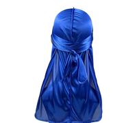 Chapeau de pirate à longue queue pour homme - Confortable - Séchage rapide - Pour tresse, dreadlocks, gestion des vêtements Durag, bleu, taille unique