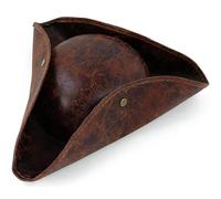 Chapeau de pirate d'Halloween pour femme et homme en cuir vieilli marron style colonial tricorne chapeau fantaisie pour adulte chapeau de fête chapeau de pirate chapeau médiéval accessoire pour