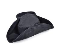 Chapeau De Pirate Distressé Noir Accessoire De Costume Tricorn Jack Sparrow