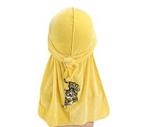Chapeau de pirate en velours doré avec broderie tigre, longue queue, chapeau de pirate chaud pour les amateurs de hip hop, bandeau réglable pour femme