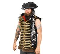 Chapeau de pirate Poulpe - Tricorne noir avec animal marin imprimé