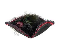Chapeau de pirate pour adultes en laine aspect vieilli et coutures complexes Chapeau tricorne pour costume d'histoire d'Halloween