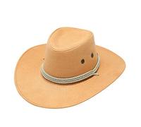 Chapeau de plage avec ficelle adulte décontracté solide été mode cowboy chapeau de soleil large bord voyage casquette de soleil jeune sauvage et trois chemise garçon manches longues, jaune, Taille