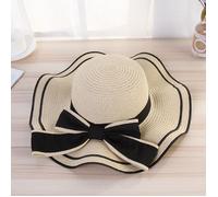 Chapeau de plage en paille pour femme - FUNMOON - Panama Fedora Gangster - Protection solaire - Fashion 2021