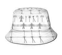 Chapeau de Plage,Funky Chapeaux de Soleil de Plage Poteau d'électricien Lignes électriques à Haute Tension Personnalisé Été Bouchon De Seau pour Plage Voyage pêche