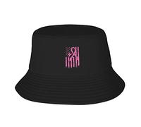 Chapeau de Plage,Mode Chapeaux de Soleil de Plage Drapeau des États-Unis pour la Sensibilisation au Cancer du Sein Funky Extérieur Casquette pour Filles Femmes Sports