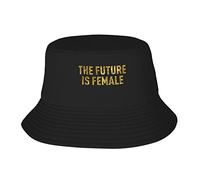 Chapeau de Plage,Mode Chapeaux de Soleil de Plage l'avenir est féminin Fesm Gold Imprimé Bobs Homme pour Camping Filles activités