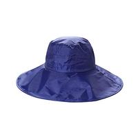 Chapeau de Pluie à Large Bord Pliable pour Femme | Imperméable, Protection Solaire, Doublure en Satin | Bob d'Extérieur Bleu, Taille L