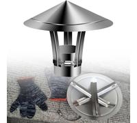 Chapeau De Pluie De Toit Chapeau De Cheminée En Acier Inoxydable Couvercle De Cheminée Grille Aeration Extérieure pour 90/120/170/190/200/220/230/250 mm Tuyau De Cheminée(200mm/7.9in)