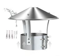 Chapeau de Pluie de Toit Chapeau de Cheminées en Acier Inoxydable Couvercle de Cheminée, Cache-Trou de Poêle, Hotte d'aération pour Tuyaux 75-315mm(130mm/5.1in)