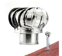 Chapeau de Pluie de Toit Rotatif en INOX,75 110 160 200 250 mm Capot de Tuyau de Cheminée, Extracteur de Fumées Éolien Résistant À La Poussière, À L'eau de Pluie et Aux Animaux(75 mm)