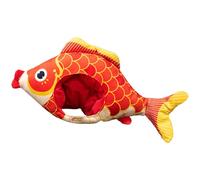 Chapeau de poisson en peluche drôle - Polyester PP Coton 60cm | Couvre-chef fantaisie doux design mignon, accessoire de photographie, fête amusante | Costume de carnaval, spectacle de Club de