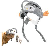Chapeau de poisson pour chat - Costume de chat kawaii - Coiffe en forme de poisson - Jouet interactif à plumes monté sur la tête - Jouet d'intérieur amusant pour chats de petite et moyenne taille (A)