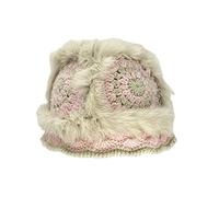 Chapeau de pot de fleurs tendance fait à la main au crochet décontracté plus velours chaud tricoté pêcheur femme pliable voyage tout assorti tricoté pour bébé avec cache-oreilles chapeaux grenouille