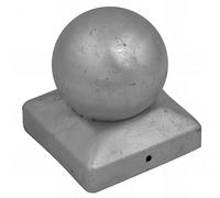 Chapeau de poteau boule zingué à visser - 90 mm