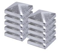 Chapeau de poteau forme pyramide en acier galvanisé 71 x 71 mm