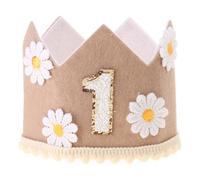 Chapeau de premier anniversaire pour bébé fille garçon confortable en feutre pour fête prénatale Excellent couvre-chef accessoires photo pour jour spécial Casquettes douces et confortables