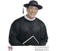 W WIDMANN MILANO Party Fashion 2812H - Chapeau Prêtre, noir, en feutre, Père, Curé, Chapeau, Coiffe, Accessoire, Carnaval, Fête à thème