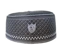 Chapeau de prière musulman brodé automne hiver chapeau de prière Kufi chapeau tête de mort turban Aïd Pray Arabie Accessoires Convient pour les amoureux ethniques Chapeau, Noir , M