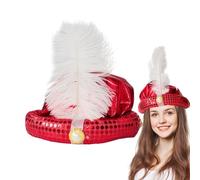 Chapeau de prince Aladdin - Avec plumes et perles - Turban de tête de sultan - Aspect théâtre