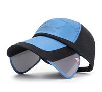 Chapeau de protection solaire Chapeau de pêche Respirant pour les randonnées sportives en plein air Casquettes de baseball réglables pour unisexe Bord allongé Polyester Casquettes de pêche