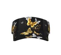 Chapeau de protection solaire respirant avec motif papillons dorés et blancs et noirs