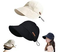 Chapeau de Protection UV sans Maquillage,Chapeau de Soleil pour Femmes,Chapeau de Soleil pour Femmes (A-2pcs)