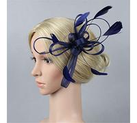 Chapeau de randonnée pour homme - Bandeau de thé - Plumes - Chapeau de fleurs - Chapeau de fête - En maille - Pour carnaval - Bandeau en tissu éponge (bleu marine, taille unique)