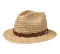 STETSON Chapeau de Raphia Barnell Traveller Homme - en Paille d'été Soleil avec Bandeau Cuir Été Printemps-été - XL (60-61 cm) Nature