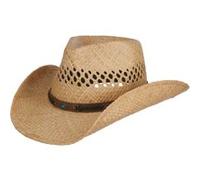 Stetson CHAPEAUSHOP Rifterson Chapeau Western Paille Raphia Bande Similicuir Homme Printemps Ete
