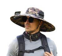 Chapeau de refroidissement à énergie solaire avec ventilateur à large bord pour homme - Seau de protection solaire avec deux ventilateurs USB - Réglable pour le camping, la pêche, la randonnée, vert