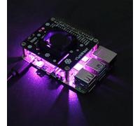 Chapeau de refroidissement actif pour Raspberry Pi 5/4B/3B+ Carte d'extension avec ventilateur LED, refroidissement contrôlé par interrupteur (rose A)