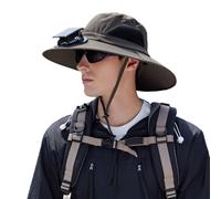 Chapeau de refroidissement solaire réglable pour homme et femme pour amateurs de plein air ventilateur intégré randonnée pêche chapeau de soleil extérieur ventilateur solaire, vert militaire, Taille