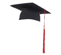 Chapeau de remise de diplôme classique noir avec doublure douce et pompons pour cérémonie académique adulte et photographie déguisement chapeau de remise de diplôme pour étudiant universitaire