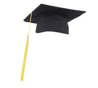 Chapeau de remise de diplôme classique noir avec doublure douce et pompons pour cérémonie académique adulte et photographie déguisement chapeau de remise de diplôme pour étudiant universitaire
