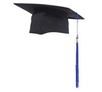 Chapeau de remise de diplôme classique noir avec doublure douce et pompons pour cérémonie académique adulte et photographie habillement chapeau de remise de diplôme confortable avec doublure douce