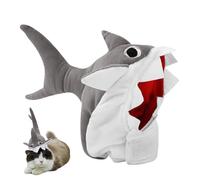 Chapeau de requin mignon en peluche pour chiot, coiffe réglable, costume amusant pour costumade pour chiens et chatons de petite et moyenne taille, 5.52