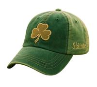 Chapeau de Saint Patrick pour homme et femme Motif trèfle brodé Casquette de baseball irlandaise unisexe en coton Saint Paddys Day Trucker Chapeau vintage vieilli Irlande Vert trèfle Snapback
