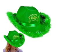 Chapeau de Saint Patrick pour hommes, st Patrick's Day Cowboy Hat - Irish Festival Caps - St Patrick Day a entendu des chapeaux de cowgirl unisexe shamrock confortable pour le festival irlandais
