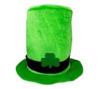 Chapeau de Saint Patrick - Vert - Chapeau de lutin vert avec boucle - Chapeau irlandais de cosplay de Noël - Pour adultes, adolescents, hommes et