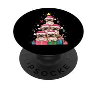 Chapeau de Sapin de Noël en Forme de Griffon Bruxellois Mignon PopSockets PopGrip Adhésif