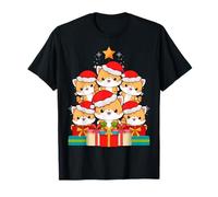 Chapeau de Sapin de Noël Mignon en Poils de Chat tigré Orange T-Shirt