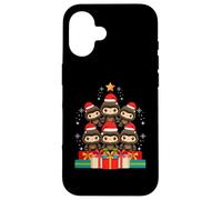 Chapeau de Sapin de Noël Mignon Kawaii Bigfoot Sasquatch Yeti Coque pour iPhone 16