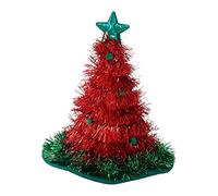 Chapeau de sapin de Noël vert avec guirlande - Chapeau de Père Noël amusant - Costume de fête cosplay pour adulte - Cadeau pour maman et papa - Cadeau pour femme, adulte, enfant, homme, petit ami de