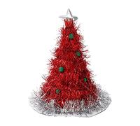 Chapeau de sapin de Noël vert avec guirlande - Chapeau de Père Noël amusant - Costume de fête cosplay pour adulte - Cadeau pour maman et papa - Cadeau pour femme, adulte, enfant, homme, petit ami de