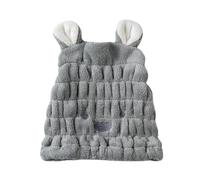 Chapeau de Sauna 2 pièces, Turban en microfibre, mignon, serviette à séchage rapide, accessoires de salle de bain for femmes(Grey)