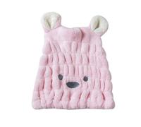 Chapeau de Sauna 2 pièces, Turban en microfibre, mignon, serviette à séchage rapide, accessoires salle bain for femmes Pour Femme(Pink)