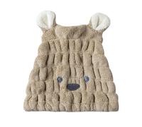 Chapeau de Sauna 2 pièces, Turban en microfibre, mignon, serviette à séchage rapide, accessoires salle bain for femmes pour Homme et Femme(Khaki)