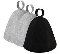 Chapeau de sauna avec densité de feutre optimisée pour une gestion efficace de la transpiration pour le confort du menton et de la tête dans les zones chaudes (noir + gris + gris)